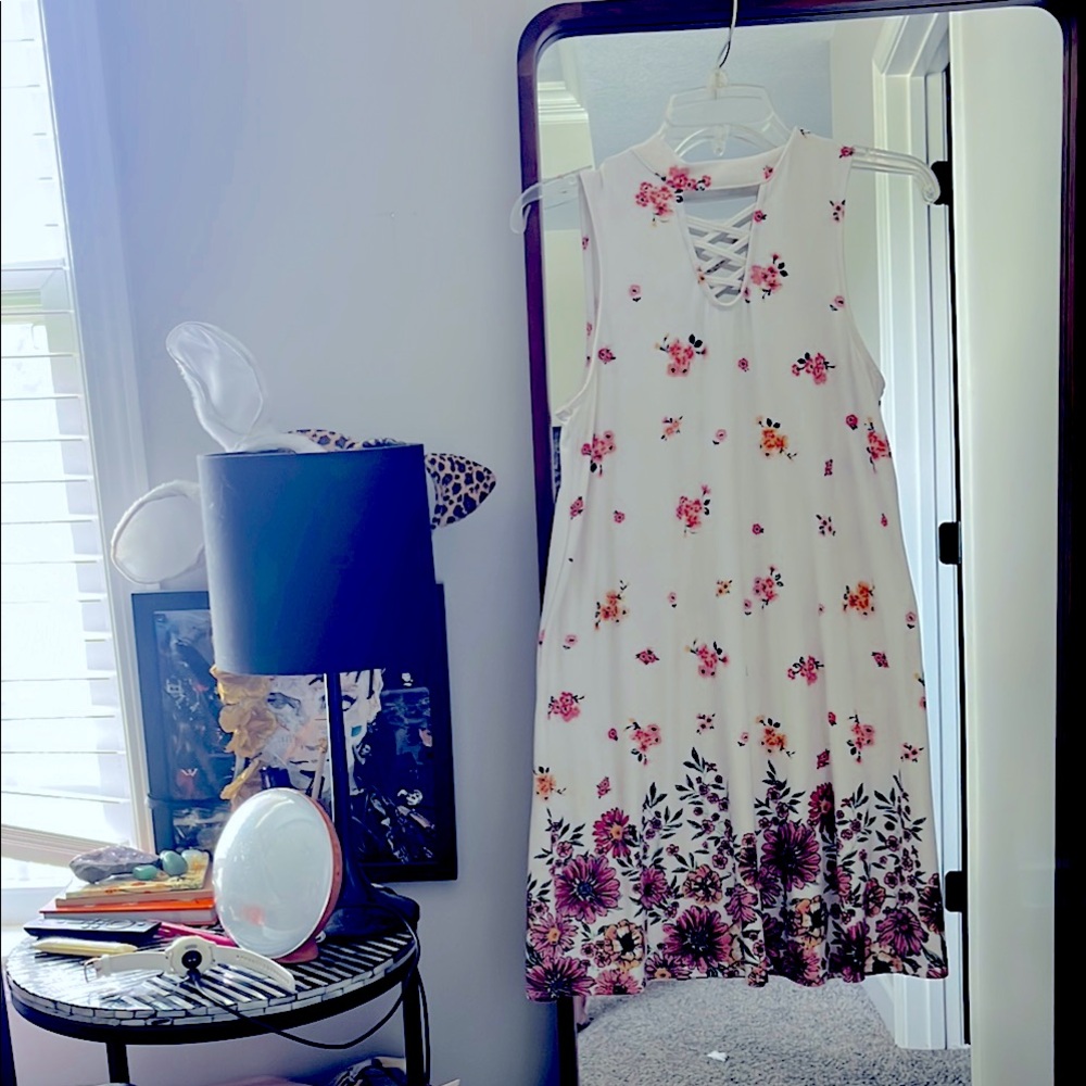 No Boundaries White Cream Sleeveless Sundress